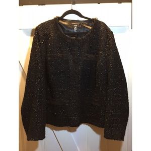 Alfani 24W black tweed blazer with shimmer thread